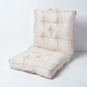 Homescapes Cream Faux Suede Travel Support Booster Cushion