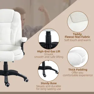 Vinsetto Office Chair w/ Heating Massage Points Relaxing Reclining White