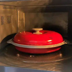 Non-stick Splash-proof lid Microwave Grill Pan