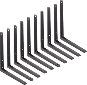 EAI Strong Shelf Bracket Mitre Reinforced Hi-Load Pattern - 350 x 350mm - Black - Pack of 10