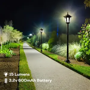 1m Solar Lantern Lamp Post Light Outdoor Traditional Garden Patio Pathway Stake