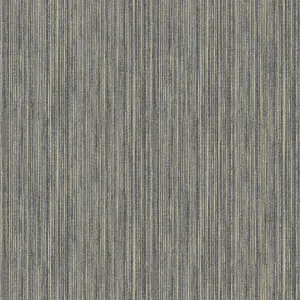 Japandi Grasscloth Charcoal Gold Wallpaper