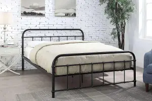 Henley Black Victorian Style Metal King Size Bed Frame 5ft