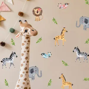 Safari Wall Sticker Pack Children's Bedroom Nursery Playroom Décor Self-Adhesive Removable