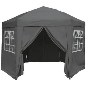 Airwave 3.5m Hexagonal Pop-Up Gazebo, 6 Side Panels Grey