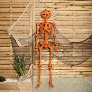 5ft (150cm)  Posable Halloween Pumpkin Skeleton Decoration