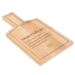 Bamboo Serving Board With a Fun 'Snaccident' Meaning. (H26.5 cm)