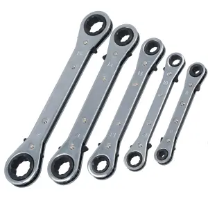 Ratchet Spanner Set Metric Sizes Double Ring Wrench