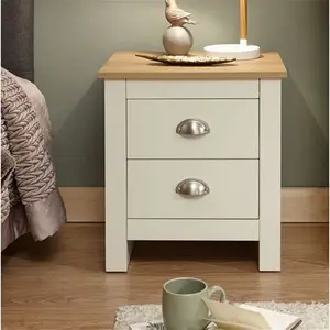 Loretta 2 Drawer Bedside Table Zipcode Design Colour: Cream