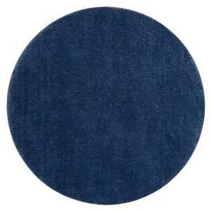 Modern washing carpet LINDO circle navy blue, anti-slip, shaggy circle 120 cm