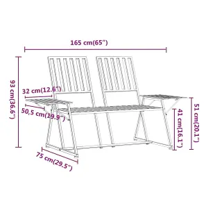 Berkfield 2-Seater Garden Bench 165 cm Black Steel