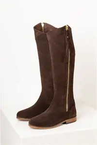 Rydale Ladies Suede Spanish Riding Boots - Rievaulx - Brown 3 Slim Fit