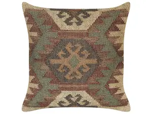 Throw Cushion CUMBUM Jute 45 x 45 cm Geometric Brown