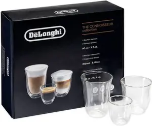 De'longhi 5513296671 DLSC302 Delonghi Fancy Box 6Er Set Thermo Glasses, Clear, 1L