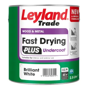 Leyland Trade Fast Dry Plus Brilliant White Metal & wood Undercoat, 2.5L