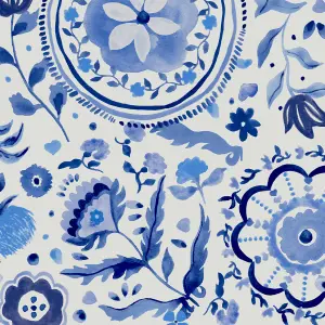 Festival Flowers Floral Blue Wallpaper