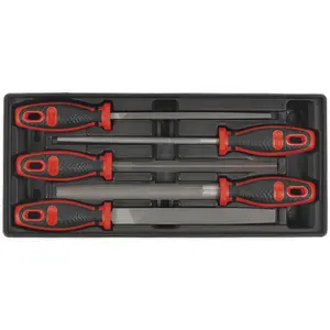 Premium 5 Piece Engineer's File Set with Modular Tool Tray for Organized Storage