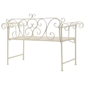 Berkfield Garden Bench 132 cm Metal Antique White