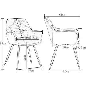 Irie Single Velvet Upholstered Dining Chair with Arm Turquoise