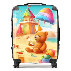 Bear On A Beach Holiday Suitcase - Large