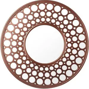 63cm Copper Round Designer Wall Mirror Decoration Art Piece