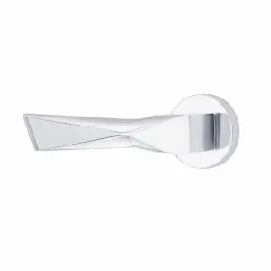 1 Pair Aura Design Door Handles Round Rose Polished Chrome Finish