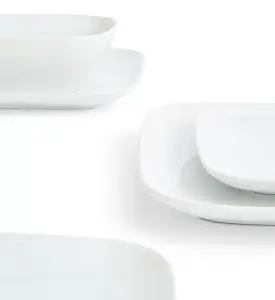 12pc Darby Square Dinner Set -White