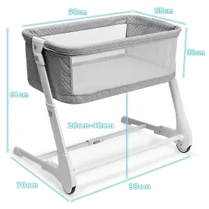 Costway 2-in-1 Baby Bedside Crib Bassinet and Sofa