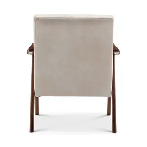 Faux Leather Suede Cream Selma Accent Chair