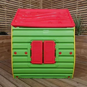 1.09m Yellow & Red Kids Indoor Outdoor Plastic Wendy House Magical Playhouse