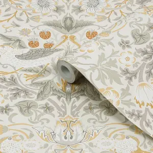 William Morris Powdered Neutral Strawberry Thief Smooth Wallpaper