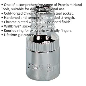 Premium 5mm Forged Steel Drive Socket - 1/4 Inch Square Drive - Polished Chrome Vanadium Finish