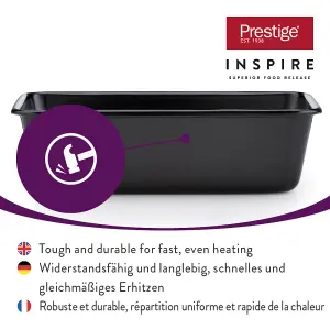 Prestige Inspire Black Carbon Steel Freezer and Oven Safe Non-Stick Baking Tin Set Pack of 3