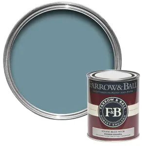 Farrow & Ball Modern Stone Blue No.86 Eggshell Paint, 750ml