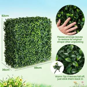 COSTWAY Artificial Plant Wall Fake Privacy Fence Plant Block Decoration 88 x 36 x 82 cm