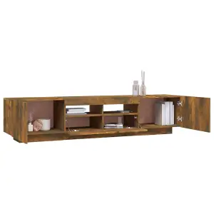 Berkfield 2 Piece TV Cabinet Set with LED Lights Smoked Oak Engineered Wood