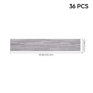 36pcs Rustic Wood Grain Self-adhesive PVC Flooring