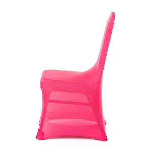 Polyester Spandex Chair Cover for Wedding Decoration - Fuchsia, Pack of 1