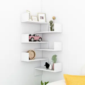 Jacolies 6 Piece Corner Shelf (Set of 2) White