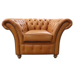 Chesterfield Club Chair Old English Buckskin Leather In Balmoral Style