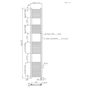 Right Radiators Prefilled Electric Curved Heated Towel Rail Bathroom Ladder Warmer Rads - Chrome 1800x300 mm