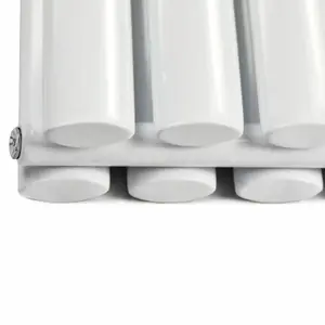 Nes Home 1020 x 600 mm Side Connection Horizontal Designer Radiator Side Connection White Double Oval Tube