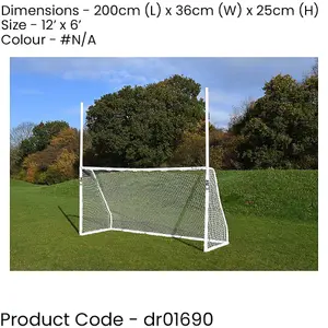 12 x 6 Feet GAA Match Approved Goal Posts & Net - All Weather Outdoor Rated