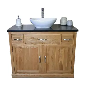 Nya 1000mm Single Bathroom Vanity with Vessel Ceramic Basin Black