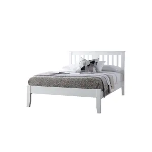 Malmo White Wooden Bed Frame - Double 4ft6 Bed Frame Only