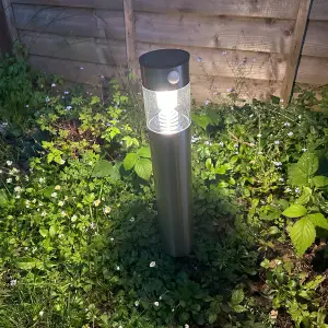 Sylvania YourHome 58 Lumen Solar LED Outdoor Stainless Steel Bollard Light with Motion Sensor - Twin Pack