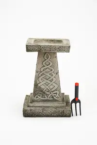 Celtic  Birdbath with Square Top