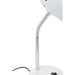 Interiors by Premier Matte White Desk Lamp, Adjustable Living Room Desk Lamp,  Minimalistic Desk Lamp for Reading & Writing