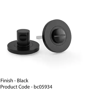 Modern Plain Thumbturn & Release Lock - Matt Black - Bathroom Door WC