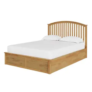 GFW Madrid Wooden Ottoman Bed 150cm King Size Oak